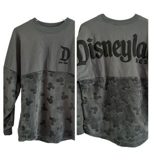 Disney Spirit Jersey Gray Velour Mickey Mouse  Size Small
